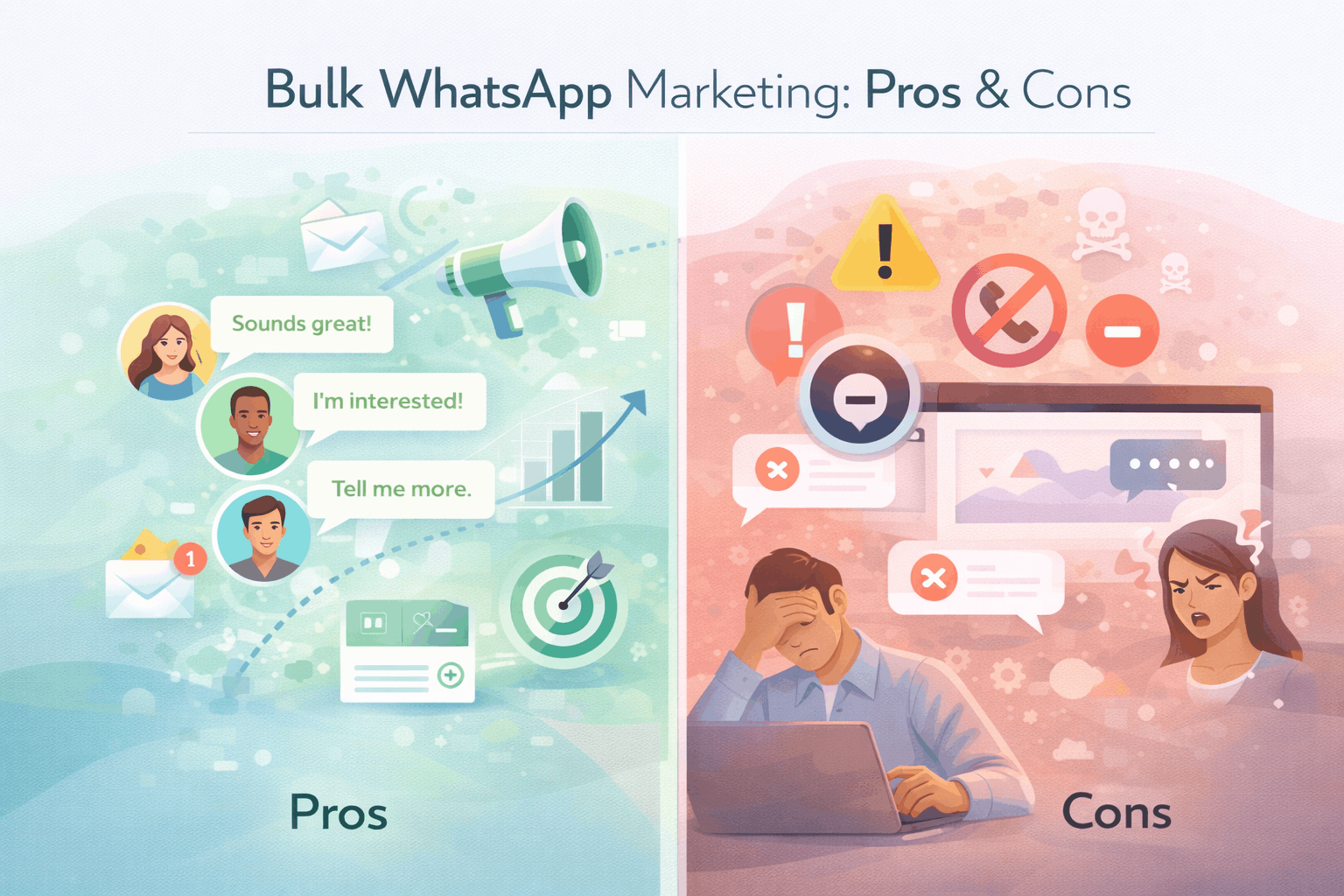 Bulk WhatsApp Marketing: Pros, Cons & Risks
