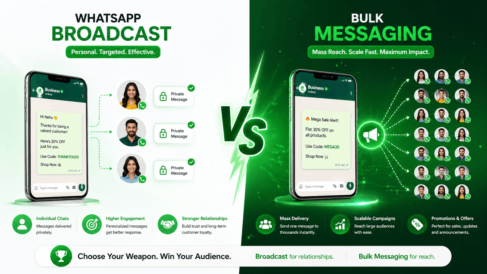 WhatsApp Broadcast vs Bulk Messaging