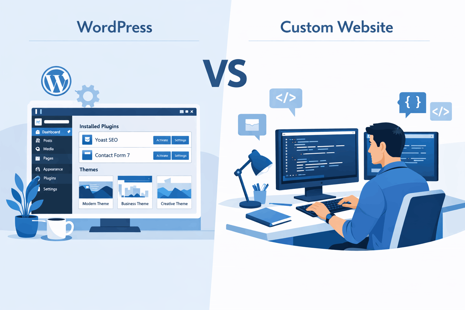 WordPress vs Custom Website: Which One Should You Choose for Your Business?