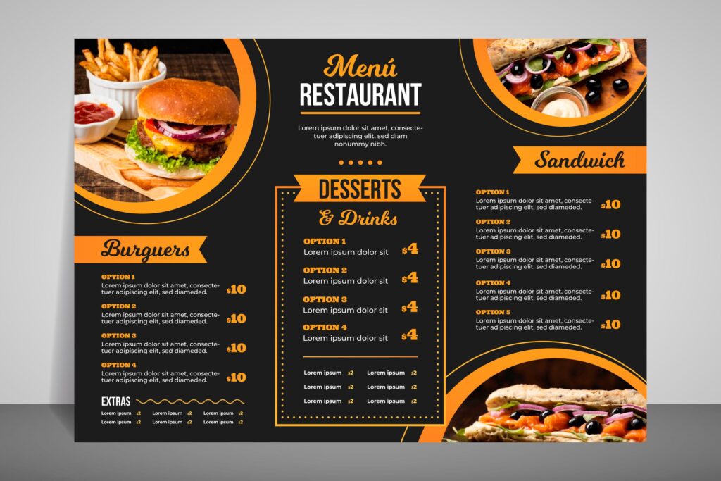 Creative Menu Card Design Services