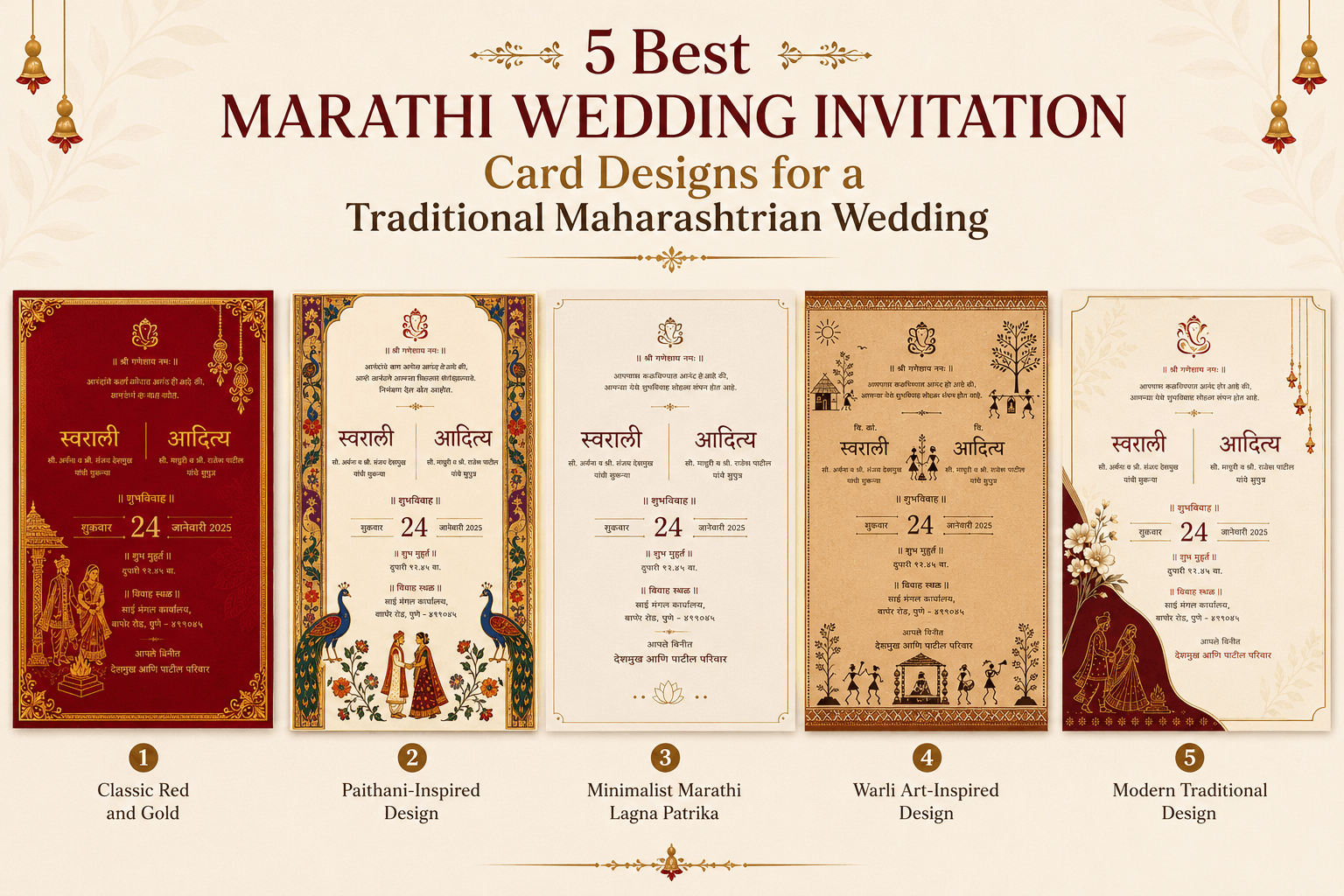 5 Best Marathi Wedding Invitation Card Designs for a Traditional Maharashtrian Wedding